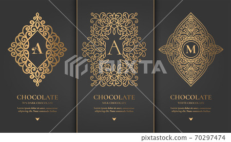 Luxury packaging design of chocolate bars. Luxury packaging design of chocolate bars. 70297474