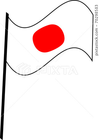 Drawn flag of Japan on white background Drawn flag of Japan on white background 70298583