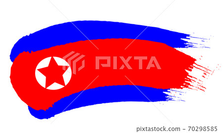 Drawn North Korea flag on white background Drawn North Korea flag on white background 70298585