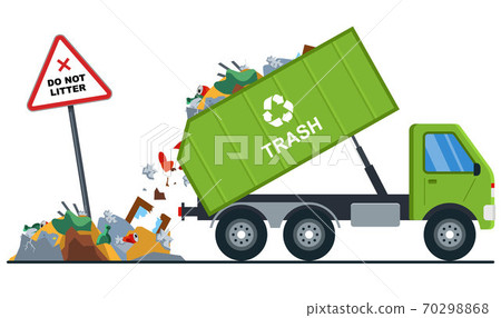 truck throws garbage in the wrong place truck throws garbage in the wrong place 70298868
