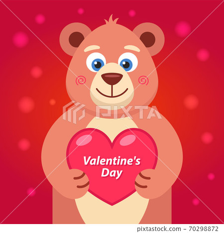 brown teddy bear with a heart in its paws.... - Stock Illustration ...