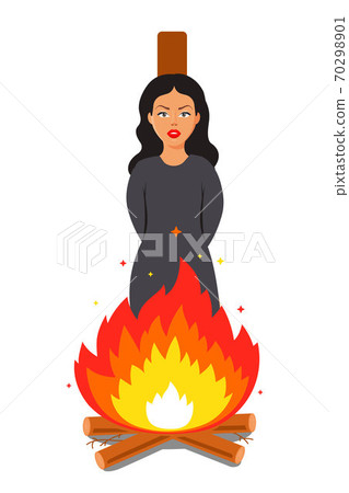 witch burn at the stake. victim of religious error witch burn at the stake. victim of religious error 70298901