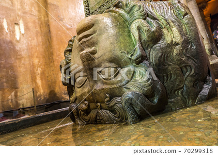 Medusa head in Basilica Cistern Medusa head in Basilica Cistern 70299318