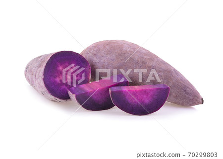 purple yams on isolated white background 70299803