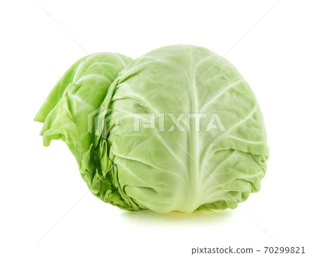 Green cabbage isolated on white background 70299821