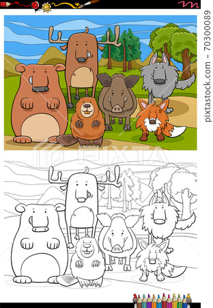 coloring book pages of animal groups