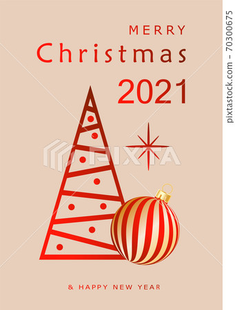Happy New Year card or Merry Christmas greeting poster for festive winter holiday with Happy New Year card or Merry Christmas greeting poster for festive winter holiday with 70300675