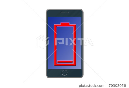 Image of out of charge of smartphone battery 70302056