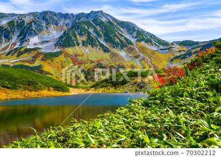Tateyama and Midori look toward Oyama over the pond Tateyama and Midori look toward Oyama over the pond 70302212