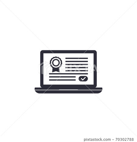online certification icon on white online certification icon on white 70302788
