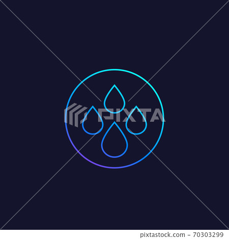 water drops vector line icon 70303299