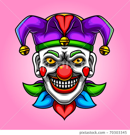 Scary joker clown illustration 70303345
