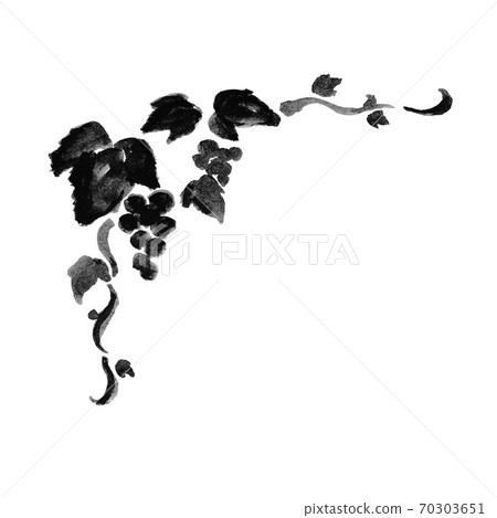 Hand-painted corner frame of grape illustrations Decorative frame of grape painting 70303651