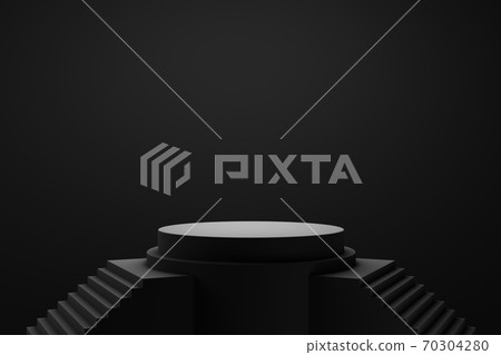 Black stage podium 70304280