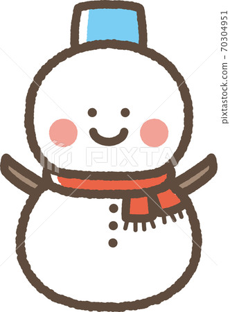Cute illustration of snowman - Stock Illustration [70304951] - PIXTA