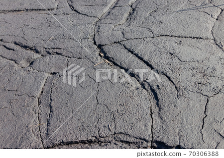 Texture of wet cracked ground as background 70306388