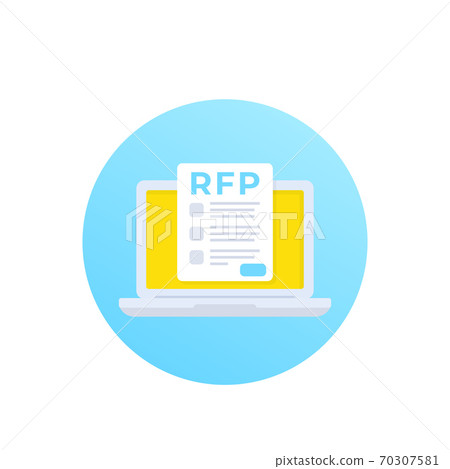 RFP, request for proposal, vector 70307581