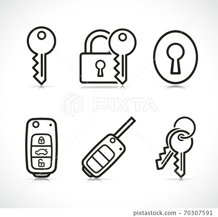 Vector keys icons sign set 70307591