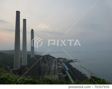 Keelung, Taiwan-04/05/2018: Plant and chimney of Concord Thermal Power Plant Keelung, Taiwan-04/05/2018: Plant and chimney of Concord Thermal Power Plant 70307930
