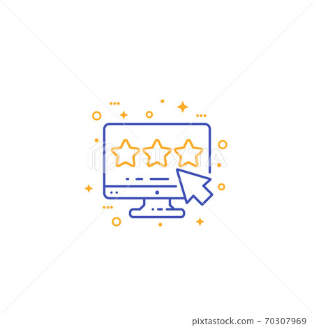feedback and rating, line vector icon feedback and rating, line vector icon 70307969