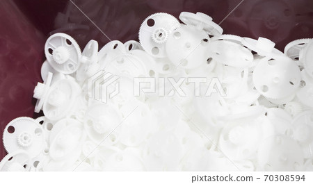 white plastic gear made by injection process 70308594