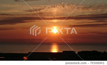 在富山灣的日落 70308941