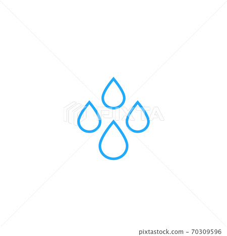 water drops icon, line 70309596