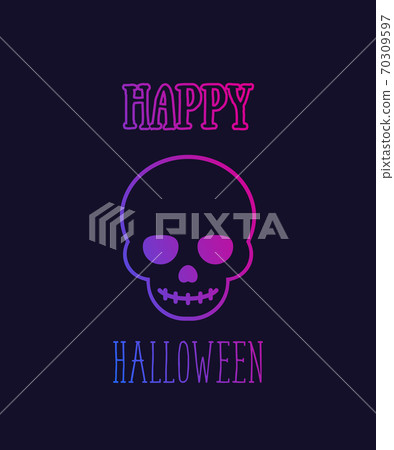 Happy halloween poster, vector card with skull 70309597