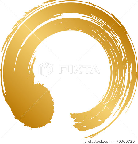Yen gold circle handwritten brush character 70309729