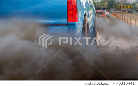 air pollution crisis in city from diesel vehicle exhaust pipe on road air pollution crisis in city from diesel vehicle exhaust pipe on road 70310441