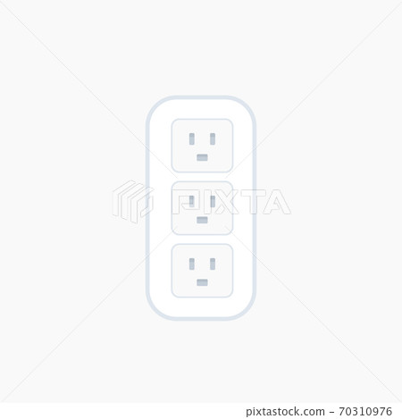 power outlet with three uk sockets, vector 70310976