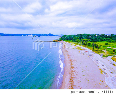 Katsurajima beach seen from the sky (Shiogama City, Miyagi Prefecture) Katsurajima beach seen from the sky (Shiogama City, Miyagi Prefecture) 70311113