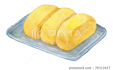水彩插圖食品雞蛋烤雞蛋捲 水彩插圖食品雞蛋烤雞蛋捲 70311637