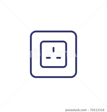 Power Outlet With Type G Socket Vector Line Icon Stock Illustration