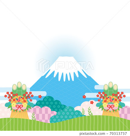 富士山在新年的形象1 插圖素材 圖庫