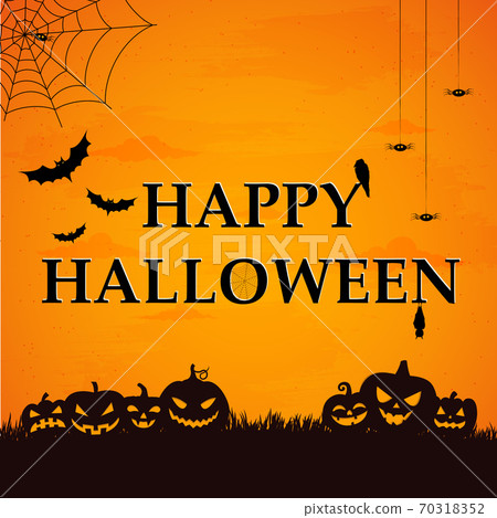 Scary gloomy orange halloween background - Vector - Stock Illustration ...