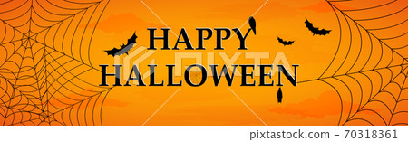 Scary gloomy orange halloween background - Vector - Stock Illustration ...
