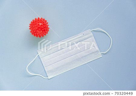 Abstract Corona Virus concept. medical mask. blue. 70320449