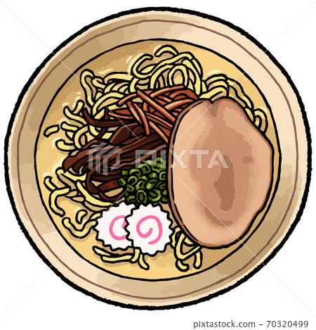 [Hand-painted food illustration] Illustration of pork bone ramen 70320499