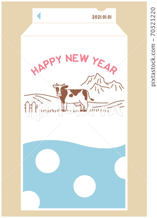 New Year 21_Ushi 3_Milk carton 2_Vertical New Year 21_Ushi 3_Milk carton 2_Vertical 70321220