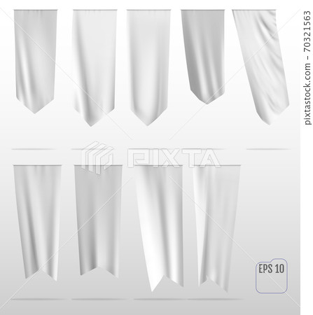 White clean vertical waving template flags. White clean vertical waving template flags. 70321563