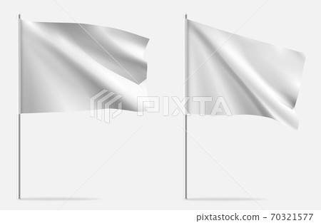 White clean horizontal waving template flag. White clean horizontal waving template flag. 70321577