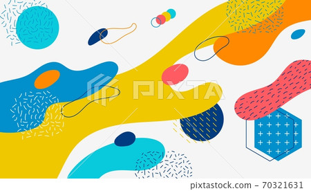 Memphis background. Abstract retro 80s-90s banner for advertisement, business presentation and invitation card. Vector minimal geometric poster 70321631