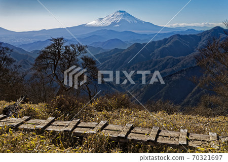 從丹澤山山脊線看到的富士山下午 70321697