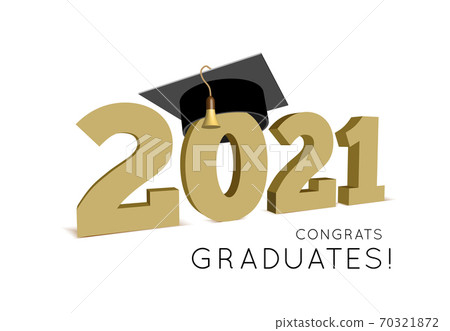 Graduation Class of 2021 with cap. Vector... - Stock Illustration ...