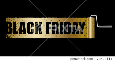 黑色星期五徽標塗有油漆滾筒 70322114