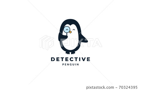 penguin as detective  cute cartoon vector illustration design 70324395