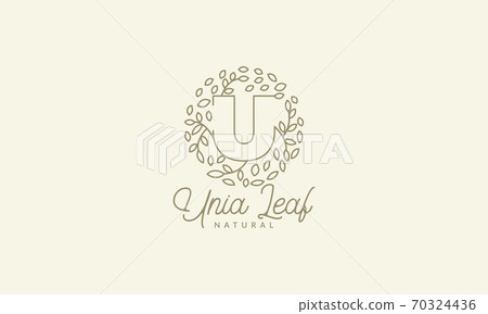 initial U or letter U with leaf ornament on circle luxury modern logo vector icon illustration design initial U or letter U with leaf ornament on circle luxury modern logo vector icon illustration design 70324436