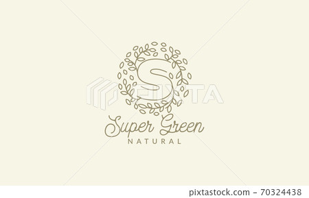 initial S or letter S with leaf ornament on circle luxury modern logo vector icon illustration design initial S or letter S with leaf ornament on circle luxury modern logo vector icon illustration design 70324438