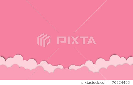 Pink Sky With Clouds Valentines Cartoon Stock Illustration